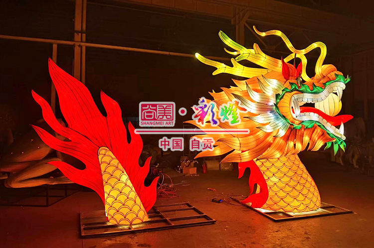 端午龍舟龍頭、龍尾側(cè)面亮燈效果