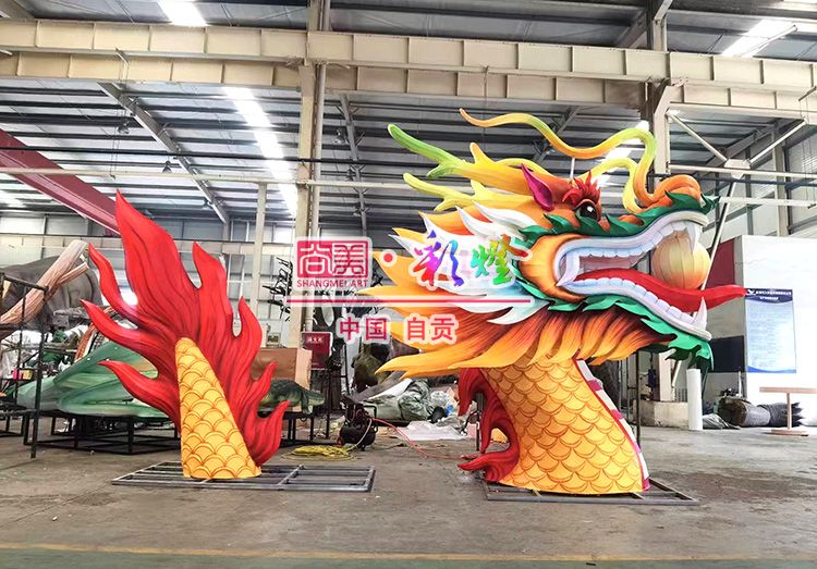 端午龍舟龍頭、龍尾美工著色噴涂白天效果